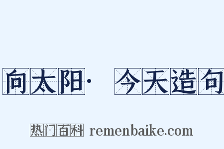 向太阳·今天造句是什么意思的图片